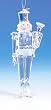 5.75" Clear Icy Crystal Trumpeting Christmas Nutcracker Ornament