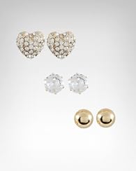 Heart & Stud Trio Earring Set - WEB EXCLUSIVE