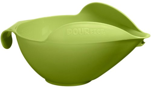 Amco Pourfect Original Spill-Proof 4-Cup Mixing/Measuring/Prep Bowl, Green Apple