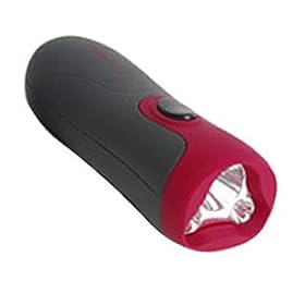 LightStorm CL-1 No Battery Crank Flashlight (Red and Black Housing - White LED) by Applied Innovative Technologies