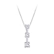 3 Diamond Pendant 1/4 ct. in 14K White Gold with Chain (Higher Quality)