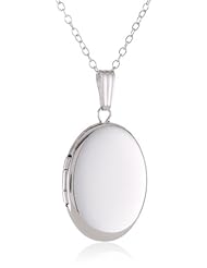 10k Gold Polished Oval Locket Necklace, 18"