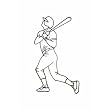 Baseball Batter II Iron Sports Shadow Decorative Wall Art