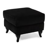 New IMAX Black Ottoman with Cotton Upholstery High Quality Modern Design Beautiful