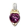 14K Yellow Gold Heart Amethyst Pendant