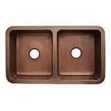 Copperhaus Rectangular Double Bowl Undermount Kitchen Sink Finish: Hammered Bronze