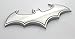 Eforcar 2pcs Silver 3D Metal Bat Auto logo Car Sticker Batman Badge Emblem Tail Decal