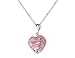 Rose Heart Murano Glass Pendant in Sterling Silver