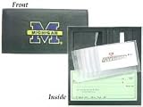 Michigan Wolverines Embroidered Leather Checkbook Cover