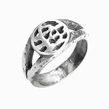 Virgo Horoscope Sign Silver Tone Pewter Ring
