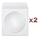 200 Pack - CD/DVD White Paper Sleeves with Clear Window - 80 Gram