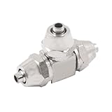 uxcell　クイックカプラ　クイック継手　継手　クイック　T型　エア　空気圧　ホース　メタル　シルバートーン