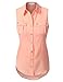 J.TOMSON Womens Sleeveless Button Down Blouse