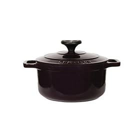 Dexam Chasseur Cast Iron Round Aubergine Casserole, 18cm