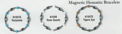 Click here to buy Southwestern Beaded Magnetic Hematite Wristband by Unk.