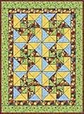 Baby Crib Quilt Top. Pre-Cut Pinwheel Balloons, Mixed block with Green border Crib Kit.