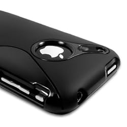 OKEBA Black RUBBER TPU GEL HARD CASE SKIN COVER FOR APPLE IPHONE 3G 3GS 8GB 16GB
