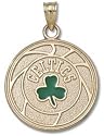 Boston Celtics Basketball 3/4" Enameled Enamel Pendant