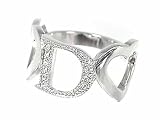 (クリスチャンディオール)Christian Dior ロゴ＆ハートデザインリング[HEART Bague] シルバー 並行輸入品
