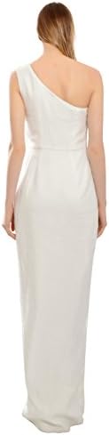 J. Mendel Striking Colorblock Crepe One Shoulder Evening Gown Dress