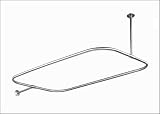 42 x 24 Chrome Rectangular Shower Rod includes Ceiling and Wall Supports and Wall Mounts - Polished Chrome
