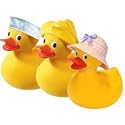 14" Rubber Duck - Summer Hat with Purple Bow