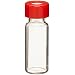 Wheaton W225150-0203 Borosilicate Glass 1.8mL Vial with 0.005 Red PTFE/0.035 Silicone Lined 9mm ABC Screw Cap, Red (Case of 100)