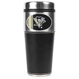 NHL Pittsburgh Penguins 16oz Travel Tumbler with Black Sleeve