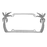 3D Double Tropical Palm Trees Car Truck SUV Chrome License Plate Frame 