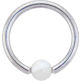 Mother of Pearl NATURAL STONE BCR Captive Ring