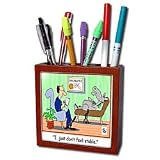 Londons Times Funny Medicine Cartoons - Horse At Shrink - Tile Pen Holders-5 inch tile pen holder