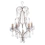Distressed White Metal Chandelier Candleholder