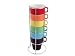 Present Time Rainbow Ceramic Cappuccino Cup Tower Set, Set of 6