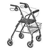 Deluxe Rollator Rolling Walker, 250 lb. Capacity, Black