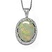 18K White Gold Opal and Diamond Pendant