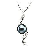 Elva Black 7-8mm AA Japanese Akoya 14 Karat Gold Pearl Pendant