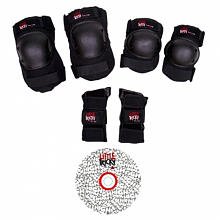 Triple 8 Youth Little Tricky Protective Pack with Instructional DVD (Black, Junior)
