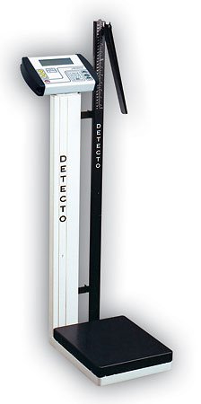 HealthPersonalCare: Detecto 6029 Digital Waist High Fitness Scale with Height Rod Standard & Metric