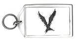 Keychain with crow, raven, wings, flying, bird