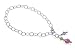 Genuine .925 Sterling Silver Oval Chain Ankle Bracelet Pink , Green & Lavender Swarovski Crystal Anklet