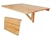 Wall-mounted Drop-leaf Table, Folding Dining Table Desk, Solid Wood Table, 75x60cm, Color: Natural, FWT01-N