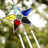 Rainbow star glass windchime