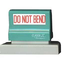 ClassiX One-Color Specialty Stamp, Pre-Inked, DO NOT BEND, Red, 7 8 x 2-3 4 by