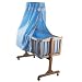 Baby : Wood Baby Kid Rocking Cradle w/ 9pc Bedding Sets -Blue