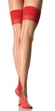 Leg Avenue Cuban heel backseam stockings-1027 1027 (NUDE/RED,One Size)
