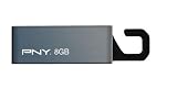 PNY 8 GB Clip-On Attache USB 2.0 Flash Drive P-FDU8GBCL-EF/GRY (Grey)
