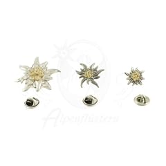 Alpenfl�stern Ansteck-Pins Edelweiss 3er-Set (altsilber - farben) - Trachtenschmuck, Anstecker & Pins f�r Dirndl, Lederhose und Trachtenhemd