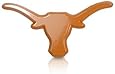 University of Texas Longhorns NCAA College Orange Powder Coated Premium Metal "Longhorn" Auto Car Truck Emblem
