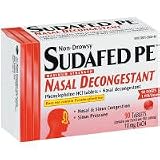 Search : Sudafed PE-Maximum Strength Nasal Decongestant, 90 tablets