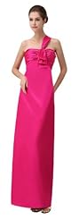 Ruched Beaded Silk One Shoulder Prom Dress 